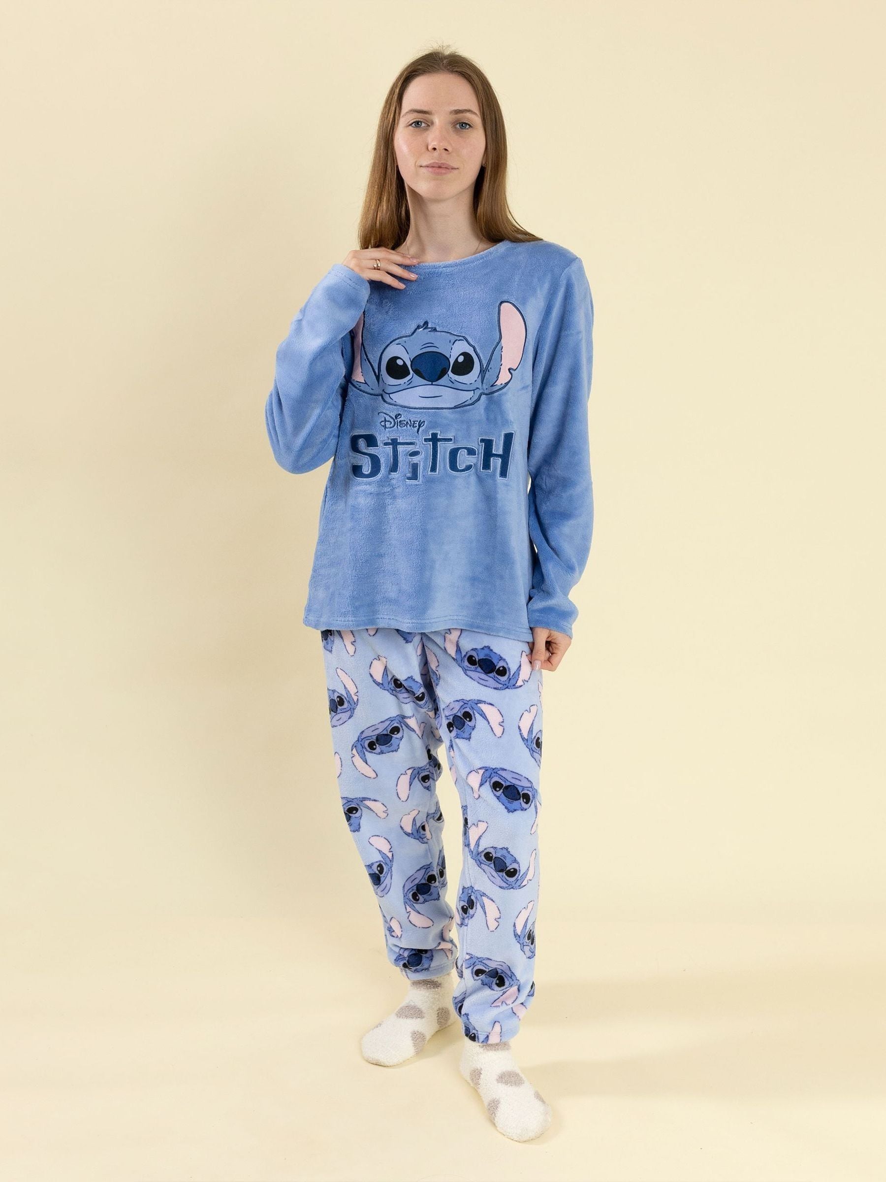 Lilo & Stitch Women's Blue Lilo Stitch Long Sleeve Long Leg Pyjama Set - Image 8