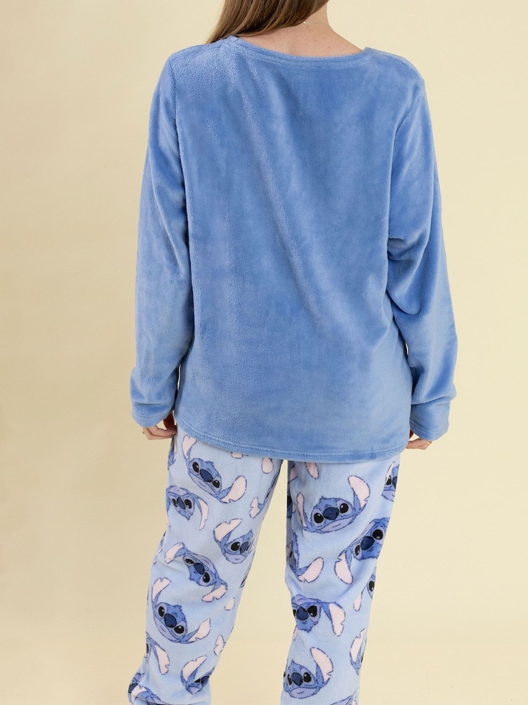 Vanilla Underground Blue Lilo & Stitch Stitch Fleece Long Sleeve Long Leg Pyjamas Set - Image 2 of 4 Vanilla Underground Blue Lilo & Stitch Stitch Fleece Long Sleeve Long Leg Pyjamas Set - Image 2 of 4
