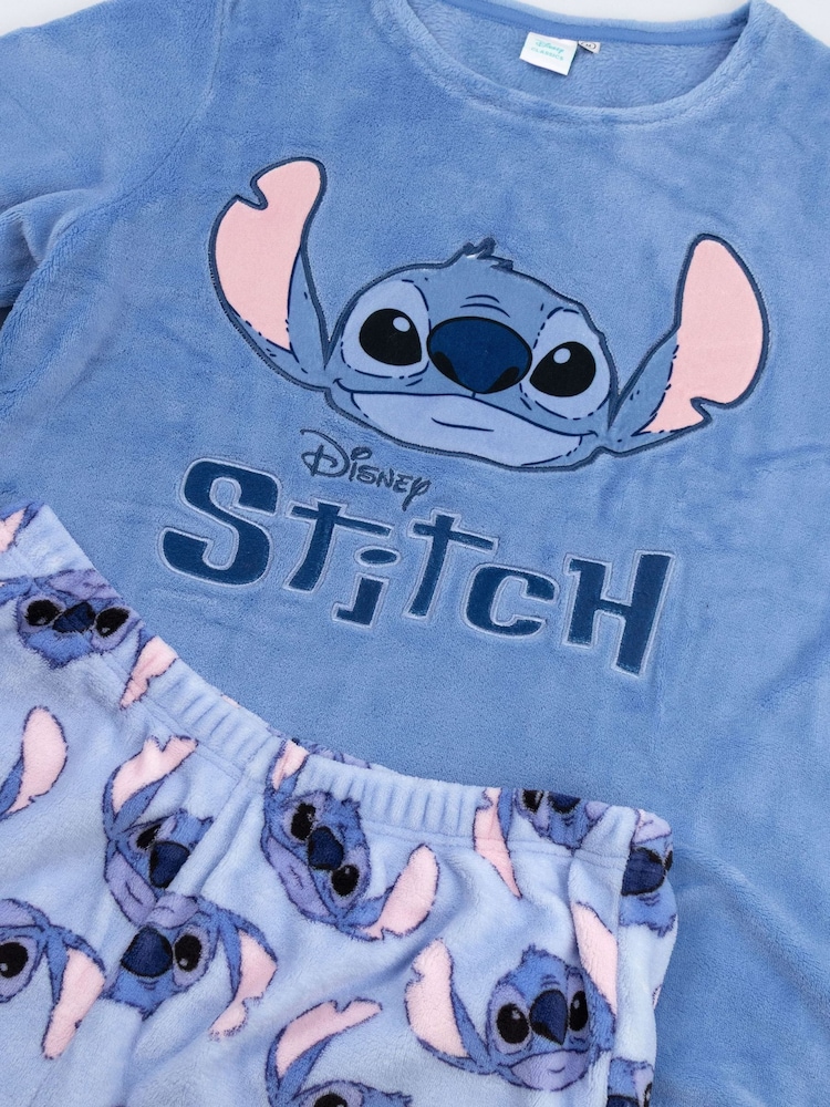 Vanilla Underground Blue Lilo & Stitch Stitch Fleece Long Sleeve Long Leg Pyjamas Set - Image 4 of 4 Vanilla Underground Blue Lilo & Stitch Stitch Fleece Long Sleeve Long Leg Pyjamas Set - Image 4 of 4