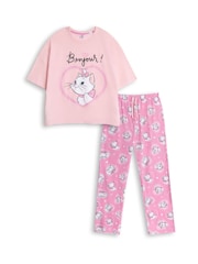 Vanilla Underground Pink Disney Aristocats Marie Short Sleeve Long Leg Pyjamas Set - Image 1 of 6