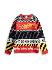 Vanilla Underground Red Hot Wheels Tyre & Spanner Fairisle Christmas Jumper - Image 1 of 6