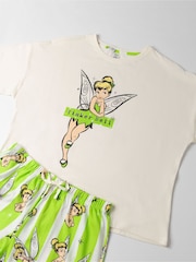 Vanilla Underground White Disney Tinkerbell Short Sleeve Long Leg Pyjamas Set - Image 5 of 6