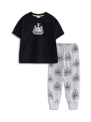 Vanilla Underground Black Newcastle United Short Sleeve Long Leg Pyjamas Set - Image 1 of 6