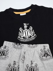 Vanilla Underground Black Newcastle United Short Sleeve Long Leg Pyjamas Set - Image 4 of 6