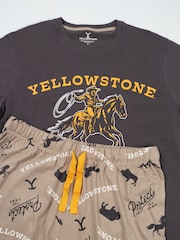 Vanilla Underground Grey Yellowstone Short Sleeve Long Leg Pyjamas Set - Image 4 of 6