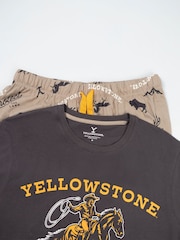 Vanilla Underground Grey Yellowstone Short Sleeve Long Leg Pyjamas Set - Image 6 of 6