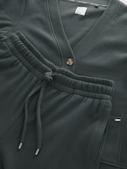 Black Cosy Waffle Cardigan Loungewear Set - Image 9 of 10