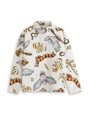 Vanilla Underground White Harry Potter Hedwig Fleece Quarter Zip Jumper - Image 1 of 6