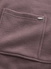 חום מוקה - Cosy Waffle Cardigan Loungewear Set - תמונה 3 מתוך 3