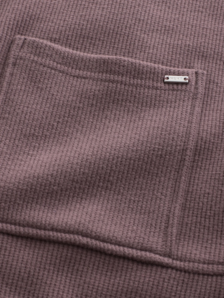 חום מוקה - Cosy Waffle Cardigan Loungewear Set - תמונה 3 מתוך 3