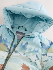 Green Scene Print Padded Coat (3mths-7yrs) - Image 4 of 6