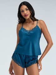 Boux Avenue Blue Cami Shorts Amelia Satin Cami Set - Image 1 of 6