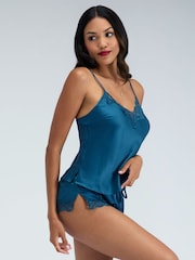 Boux Avenue Blue Cami Shorts Amelia Satin Cami Set - Image 3 of 6