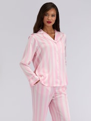 Rosa - Boux Avenue Oversized Satin Revere & Pyjamas Set - Imagen 1 de 5
