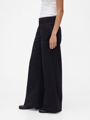 GapStudio Black Low Rise Satin Baggy Trousers - Image 3 of 6