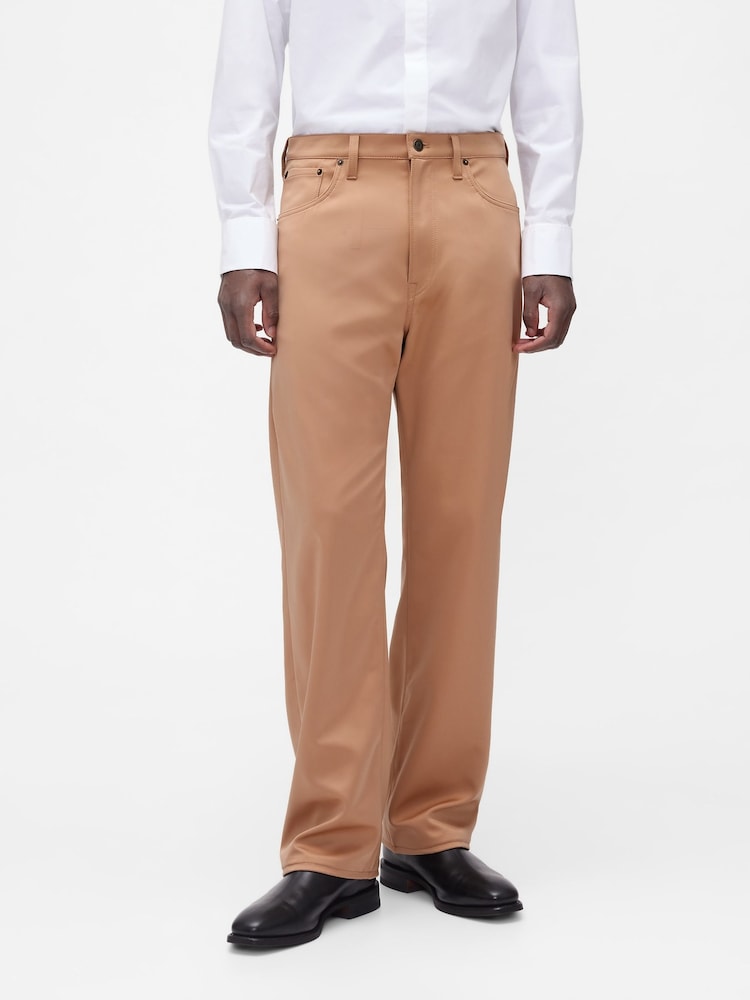 GapStudio Brown Satin 90s Loose Trousers - Image 1 of 6
