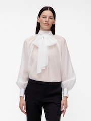 GapStudio White Sheer Bow Shirt - Image 1 of 4