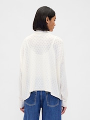 Gap White Oversized Pointelle Turtle Neck Jumper - Image 2 of 4