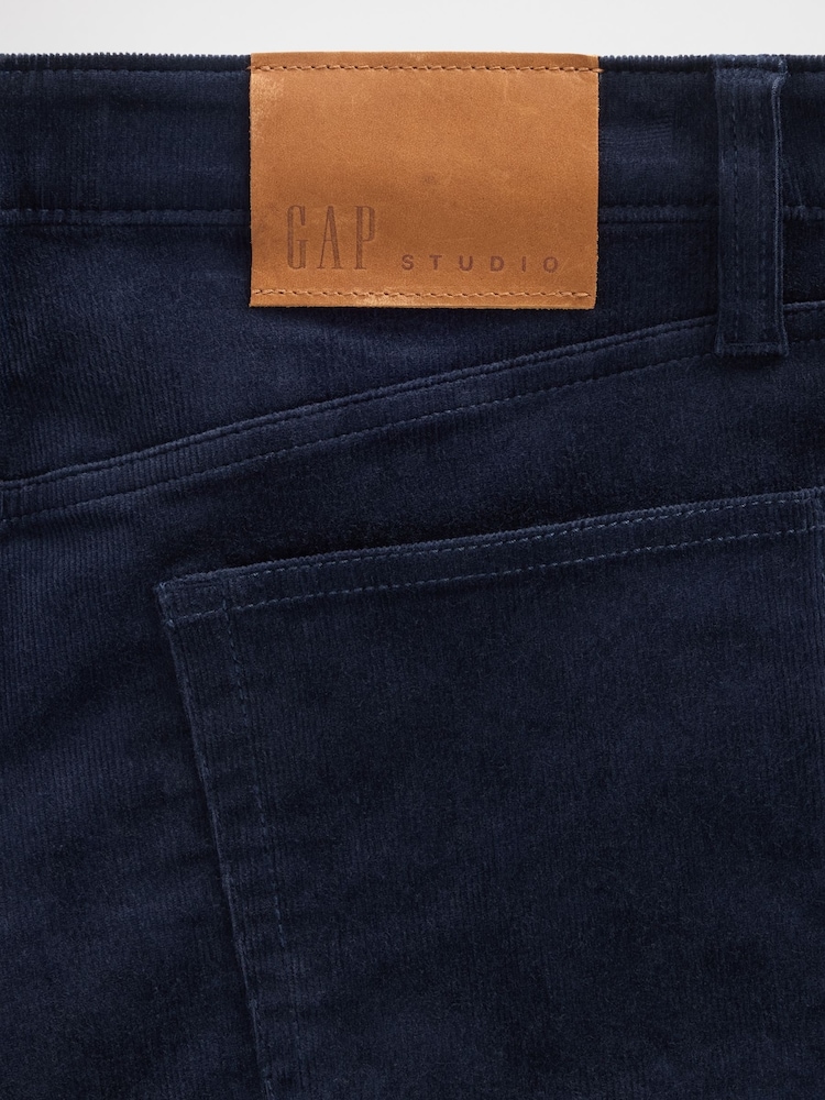 GapStudio Blue Low Rise Corduroy Wide-Leg Trousers - Image 5 of 5