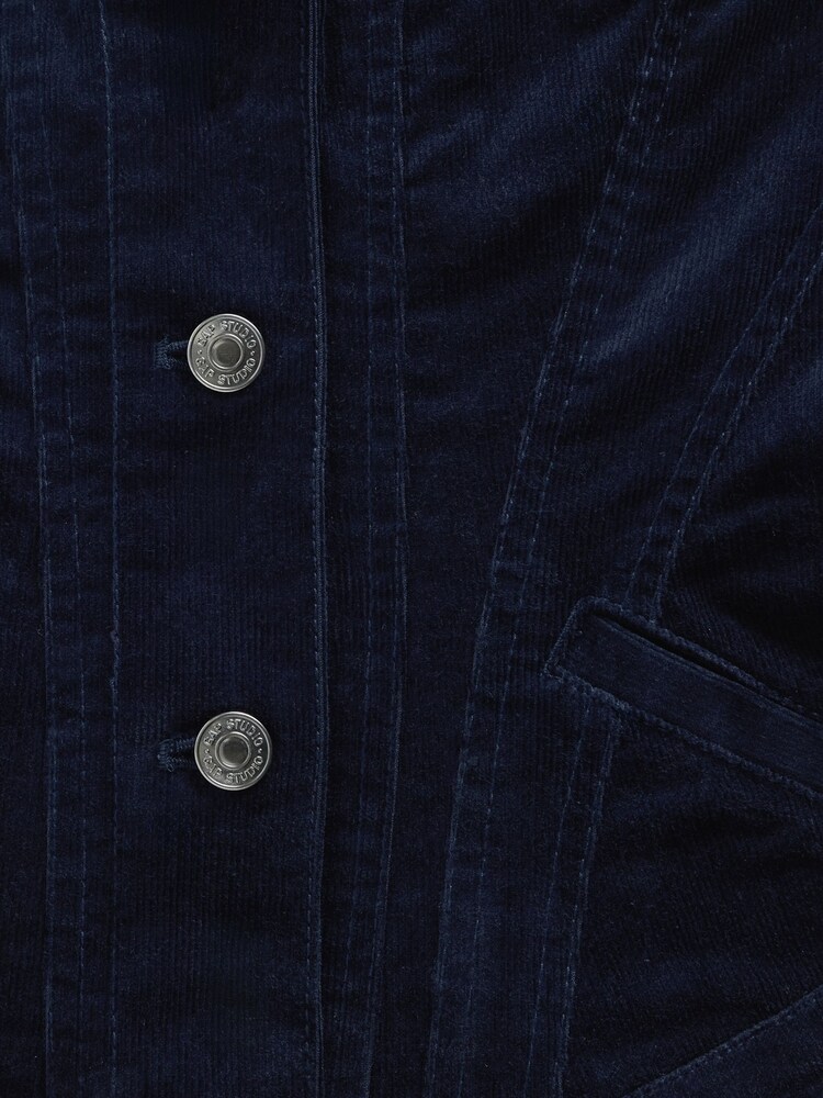 GapStudio Navy Blue Fitted Icon Corduroy Jacket - Image 5 of 5