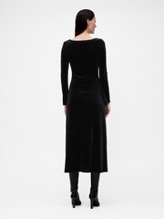 GapStudio Black Velvet Midi Dress - Image 3 of 5