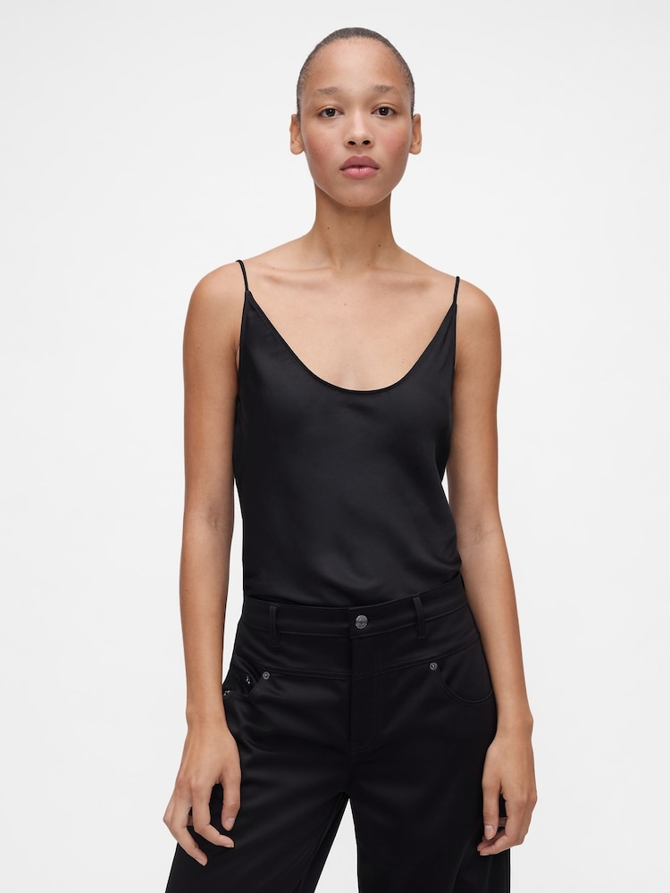 GapStudio Black Satin Cami - Image 1 of 5 GapStudio Black Satin Cami - Image 1 of 5