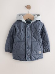 Grey Quilted Jacket (3mths-7yrs) - Image 1 of 5