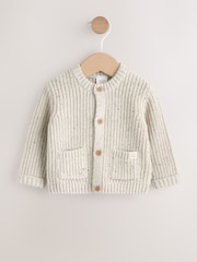 لون محايد - سترة كارديغان محبوكة للبيبي بعبارة "My First Eid" - صورة 2 من 6