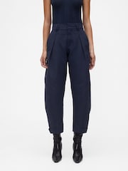 GapStudio Blue High Waisted Barrel Trousers - Image 1 of 7