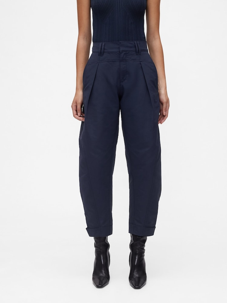GapStudio Blue High Waisted Barrel Trousers - Image 1 of 7 GapStudio Blue High Waisted Barrel Trousers - Image 1 of 7