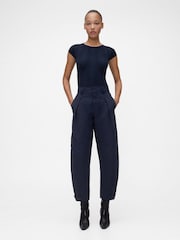 GapStudio Blue High Waisted Barrel Trousers - Image 5 of 7