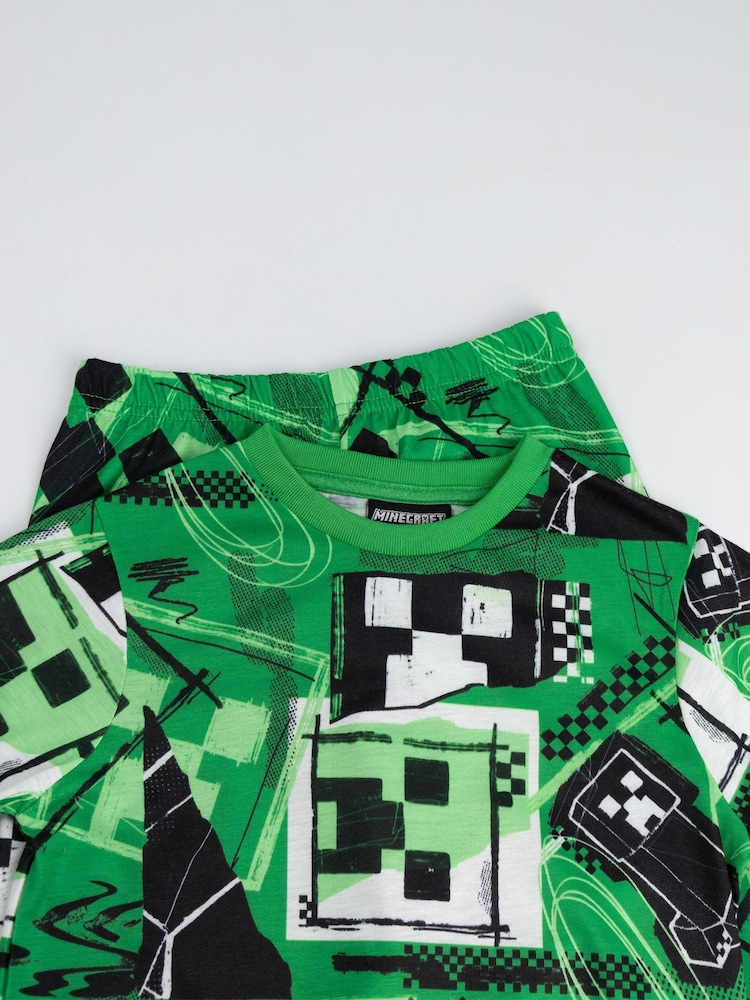 Vanilla Underground Green Minecraft Creeper 3 Piece Long Sleeve Long Leg Pyjamas Set - Image 6 of 6 Vanilla Underground Green Minecraft Creeper 3 Piece Long Sleeve Long Leg Pyjamas Set - Image 6 of 6