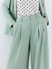 Sage Green Crinkle Palazzo Trousers - Image 5 of 8