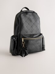 Black Bow Detail PU Bow Backpack - Image 5 of 9