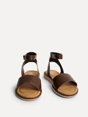 Linzi Brown Wide Fit Denia Flat Sandals - Image 4 of 5