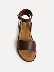 Linzi Brown Wide Fit Denia Flat Sandals - Image 5 of 5