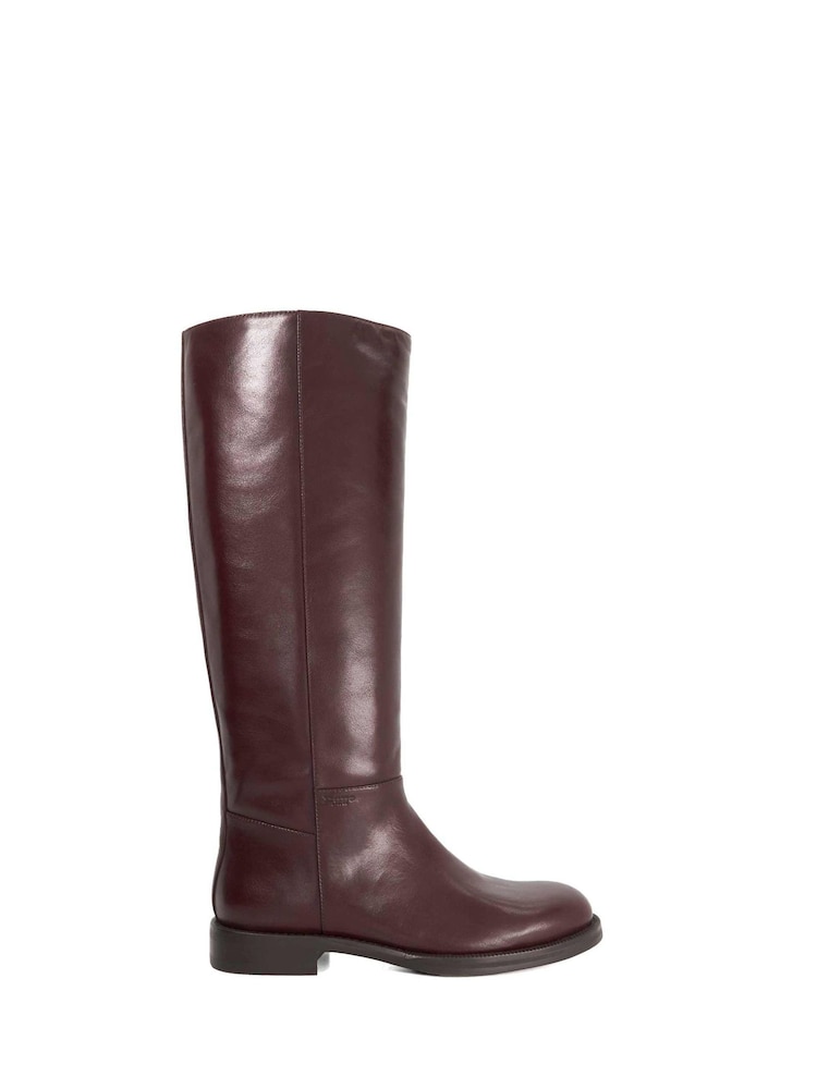 Dune London Red Tova Knee High Boots - Image 2 of 6