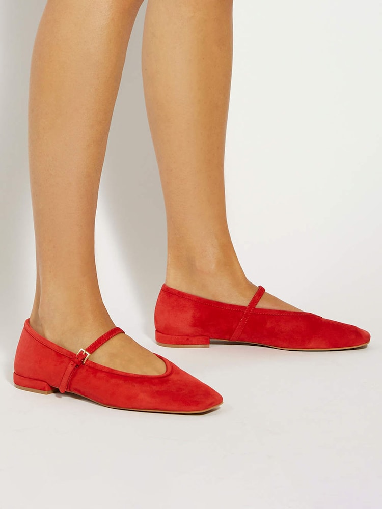 Dune London Red Hearthrob Ballet Pumps - Image 1 of 6