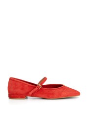 Dune London Red Hearthrob Ballet Pumps - Image 2 of 6