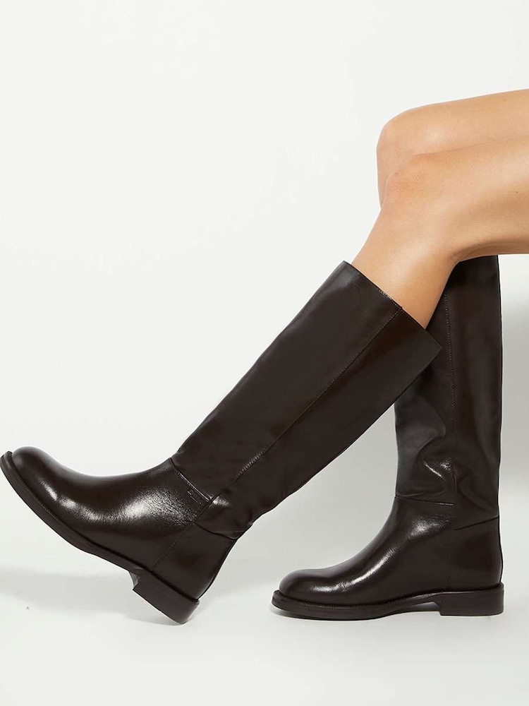 Dune London Brown Tova Knee High Boots - Image 1 of 6