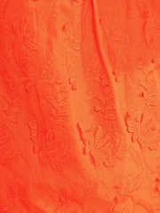 Love & Roses Orange 3D Palm Square Neck Blouse - Image 5 of 5