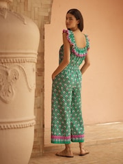 Love & Roses Green Print Square Neck Vest - Image 4 of 4