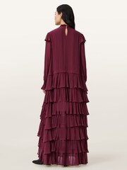 AllSaints Red Cavarly Ls Maxi Dress - Image 5 of 7