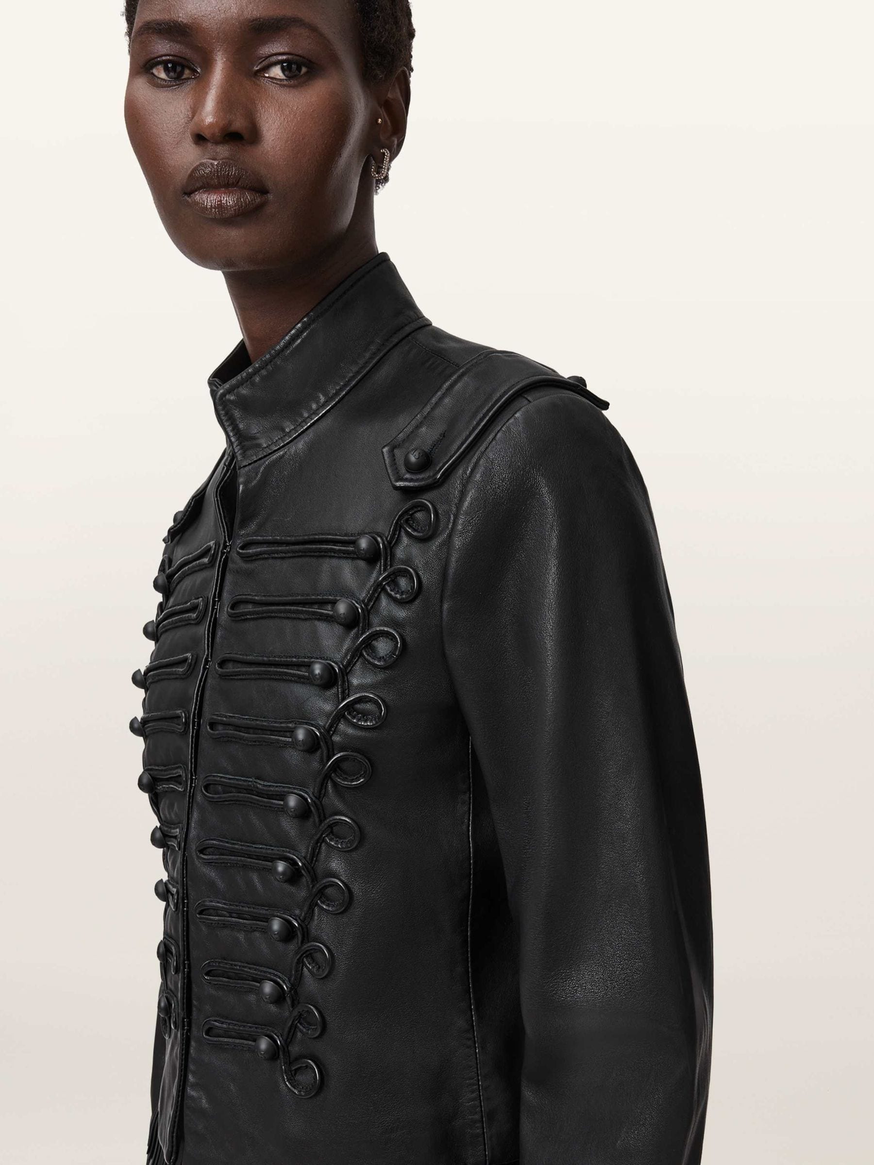 Buy AllSaints Black Rummy Leather Jacket from Next Romania