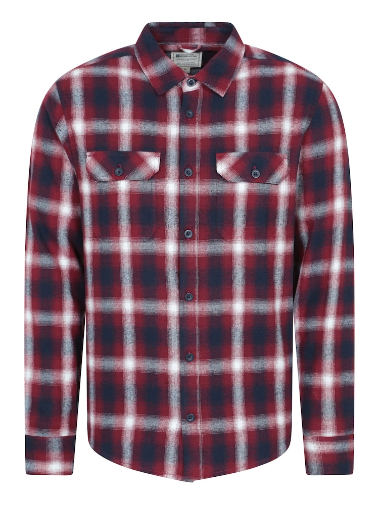 Mountain Warehouse Pink Trace Mens Flannel Long Sleeve Shirt - Image 1 of 5 Mountain Warehouse Pink Trace Mens Flannel Long Sleeve Shirt - Image 1 of 5