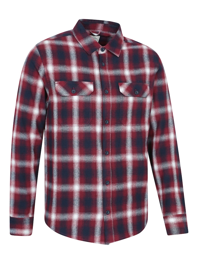 Mountain Warehouse Pink Trace Mens Flannel Long Sleeve Shirt - Image 2 of 5 Mountain Warehouse Pink Trace Mens Flannel Long Sleeve Shirt - Image 2 of 5
