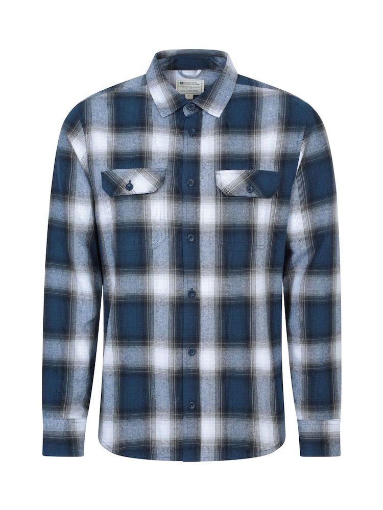 Mountain Warehouse Light Blue Trace Mens Flannel Long Sleeve Shirt - Image 2 of 6 Mountain Warehouse Light Blue Trace Mens Flannel Long Sleeve Shirt - Image 2 of 6