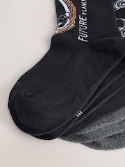 Black Bright Headphones Cotton Rich Socks 7 Pack - Image 3 of 3
