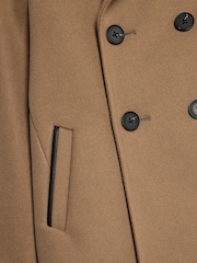 River Island Natural Smart Button Peacoat - Image 3 of 4