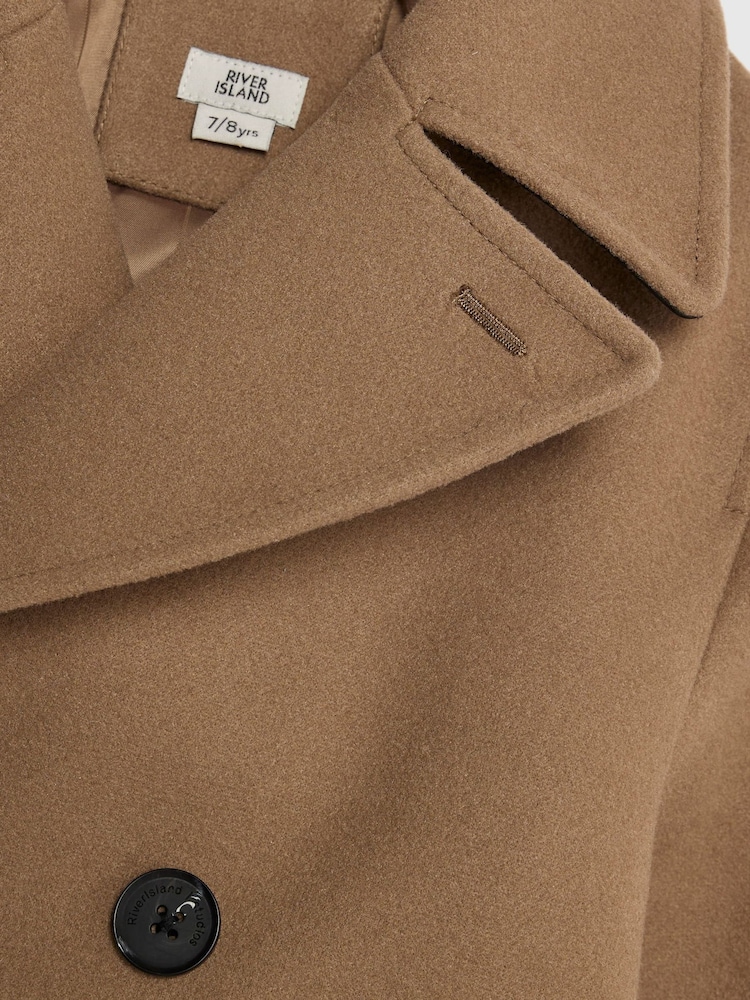 River Island Natural Smart Button Peacoat - Image 4 of 4